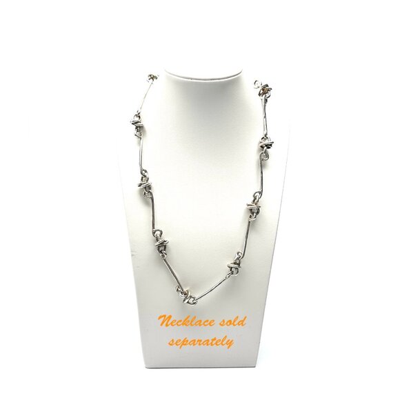 Modernist Turkish Sterling Silver Knot Earrings — Artist Signed — EUC - Picture 7 of 7